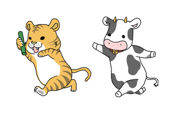 年賀状 バトンタッチ2022 イラスト