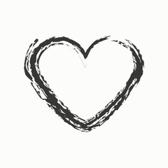 Fototapeta na wymiar Black ink heart silhouette icon. Abstract frame. Romantic concept. Love symbol. Vector illustration. Stock image. 
