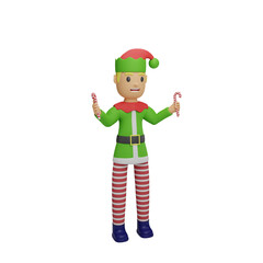 santa elves character with christmas and new year concept
