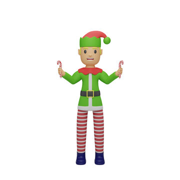 santa elves character with christmas and new year concept