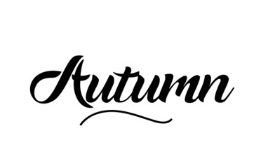 Autumn hand written text word for design. Can be used for a logo