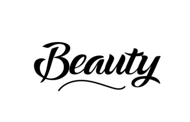 Fototapeta na wymiar Beauty hand written text word for design. Can be used for a logo
