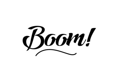 Boom! hand written text word for design. Can be used for a logo