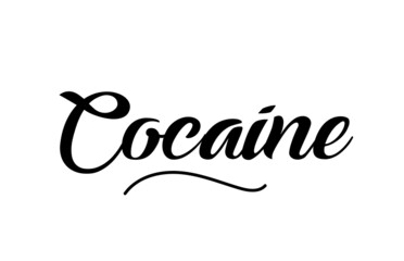Cocaine hand written text word for design. Can be used for a logo