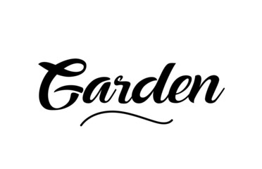 Garden hand written text word for design. Can be used for a logo