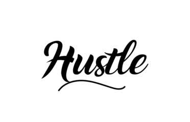 Fototapeta na wymiar Hustle hand written text word for design. Can be used for a logo