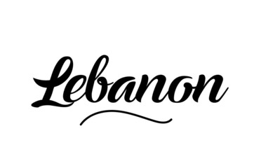 Lebanon hand written text word for design. Can be used for a logo