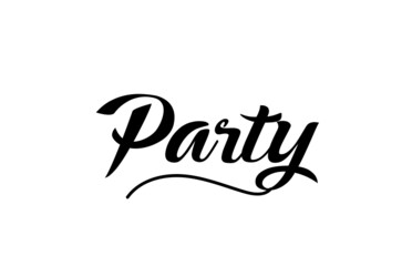 Party hand written text word for design. Can be used for a logo