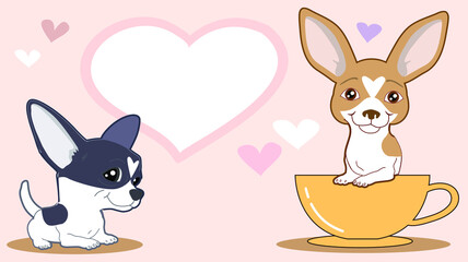 Draw vector character design Chihuahua dog