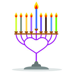 Fototapeta na wymiar symbolic candlestick at a Jewish festival