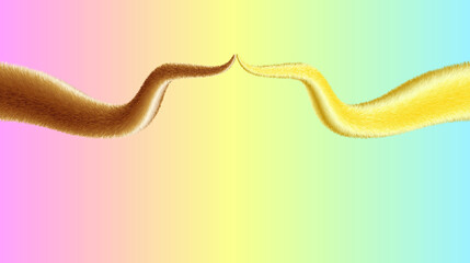 Modern colorful poster. Shape of two tails on background. Art design for your design project. Vector illustration EPS8