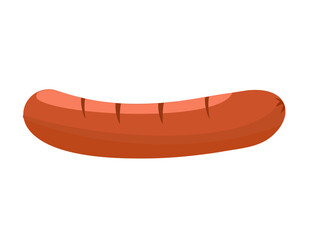 Sausage or wiener illustration or icon, isolated on white background