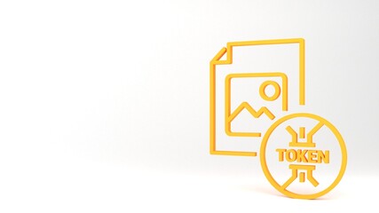 Concept of non fungible token. NFT icon. 3d render illustration.