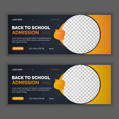 Back to school social media banner template