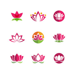 Fototapeta na wymiar beauty lotus flower vector icon