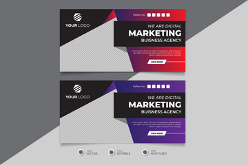 Corporate professional creative business banner design template, banner design for web and marketing purposes. Horizontally colorful gradient banner signboard design.