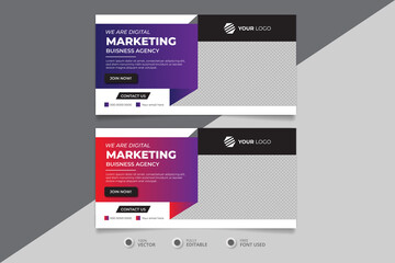 Corporate professional creative business banner design template, banner design for web and marketing purposes. Horizontally colorful gradient banner signboard design.