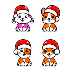  Cute animal celebrating christmas