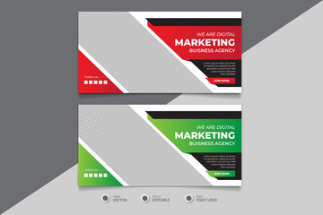 Corporate professional creative business banner design template, banner design for web and marketing purposes. Horizontally colorful gradient banner signboard design.