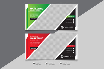 Corporate professional creative business banner design template, banner design for web and marketing purposes. Horizontally colorful gradient banner signboard design.