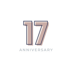 17 Year Anniversary Celebration Vector. Happy Anniversary Greeting Celebrates Template Design Illustration