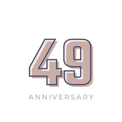 49 Year Anniversary Celebration Vector. Happy Anniversary Greeting Celebrates Template Design Illustration