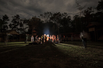 indigenous party and ayahuasca ceremony at amazon