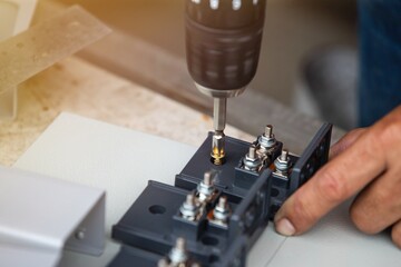 drilling machine in workshop