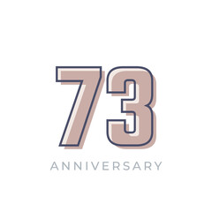 73 Year Anniversary Celebration Vector. Happy Anniversary Greeting Celebrates Template Design Illustration