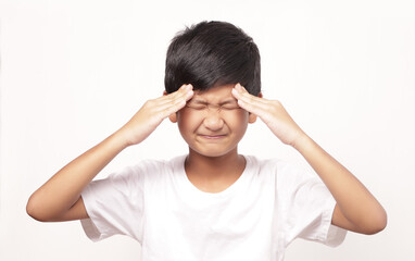 boy having a headache.