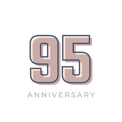 95 Year Anniversary Celebration Vector. Happy Anniversary Greeting Celebrates Template Design Illustration