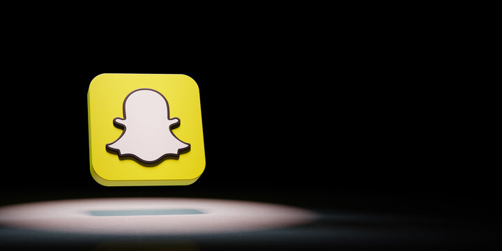 Snapchat Logo Spotlighted on Black Background