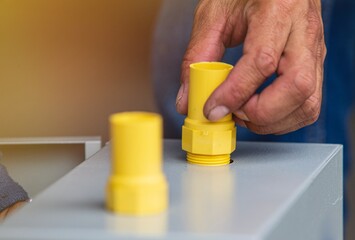 close up of yellow pipe