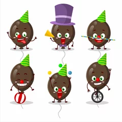 Fotobehang Cartoon character of brown balloons with various circus shows © kongvector