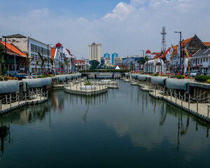 Fototapeta na wymiar A beautiful canal in Jakarta's Old Town