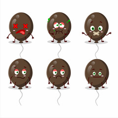 Brown balloons cartoon character with nope expression