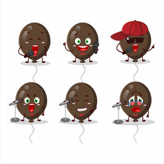 A Cute Cartoon design concept of brown balloons singing a famous song