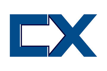 Fototapeta premium Minimalist mathematical CX logo (EPS10 vector). Perfect for education brands, tech startups, and scientific organizations - fully customizable colors and elements