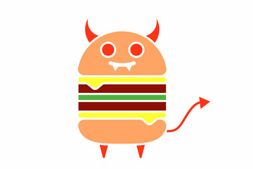 devil burger logo or mascot