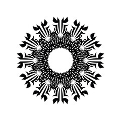 Circular pattern in form of mandala for Henna, Mehndi, tattoo, decoration. Decorative ornament in ethnic oriental style. Coloring book page.