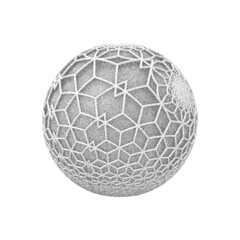 3D vector illustration. Abstract geometric shape, dotwork style.