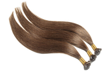 Pre-Bonded Straight Flat Tip Brown Human Hair Extensions	