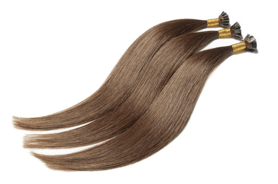 Pre-Bonded Straight Flat Tip Brown Human Hair Extensions	