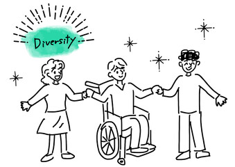多様性（ダイバーシティ）のシンプルイラスト