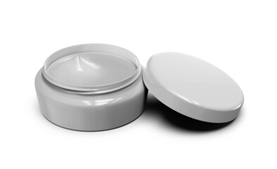 Blank White Cosmetic Jar Container Isolated