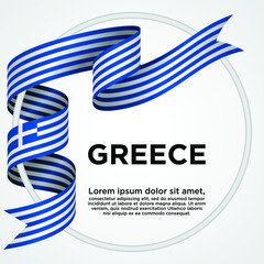 Greece Independence Day, Waving ribbon with Flag of Madagascar, Template for Independence day. logo vector illustration.