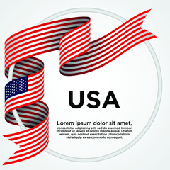 USA Independence Day,Waving ribbon with Flag of Madagascar, Template for Independence day. logo vector illustration.