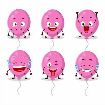 Cartoon character of pink balloons with smile expression