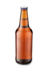 brown glass bottle with beer