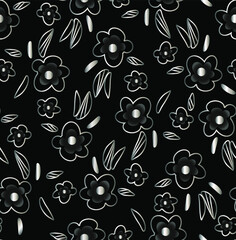Fototapeta premium Petunias. small silver flowers on a dark background. gradient. seamless vector 